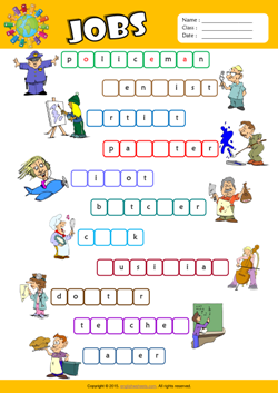Jobs ESL Printable Worksheets For Kids 2